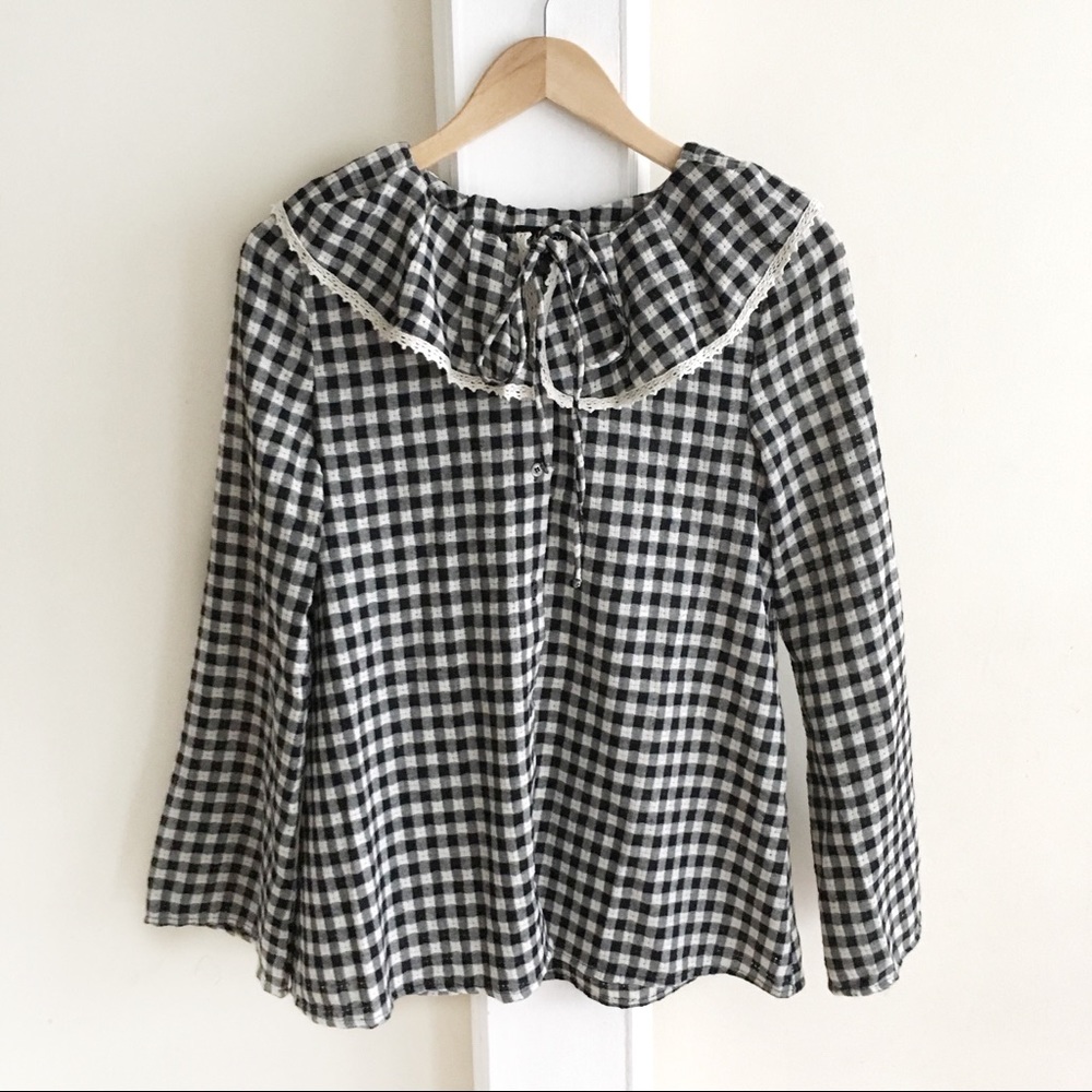 Gingham Ruffle Top